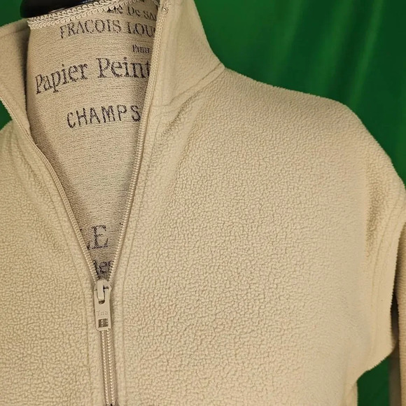 TNA Aritzia Womens Cream Fleece 1/2‎ Zip Cropped Pullover Jacket 2XS XXS - Picture 3 of 5